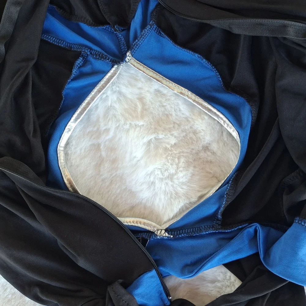 Halloween Dragon Ninja Leg Avenue Costume Blue Black XL Hooded Long Sleeve - Picture 7 of 10